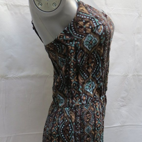 Xxi Brown Mosaic Shorts Romper - Picture 4 of 8